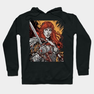 Red Sonja Warrior Comic Art Hoodie